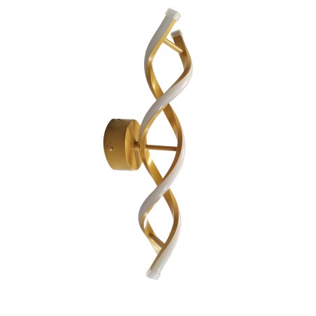 Kinkiet LED spirala AT80-2KL-Gold w aranżacji