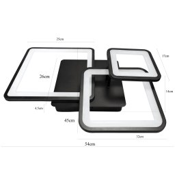 Plafon LED kwadrat AT88-3SL-Black – nowoczesne oświetlenie