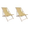 Zestaw leżaków 2szt Leżak Drewniany Beżowo Miodowy – Regulowany 3 Pozycje