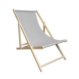 Zestaw leżaków 2szt Leżak Drewniany Szary – Regulowany 3 Pozycje
