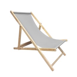 Leżak Drewniany Szary – Regulowany 3 Pozycje