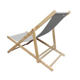Leżak Drewniany Szary – Regulowany 3 Pozycje
