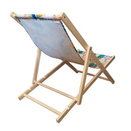 Kolorowy Boho Leżak Drewniany Regulowany • TARAS • BALKON • OGRÓD