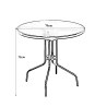 Stół stolik okrągły FI70 Bergamo T20 szklany metal na balkon taras do ogrodu