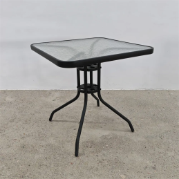 Stół stolik kwadratowy 70x70 T22 szklany metal na balkon taras do ogrodu