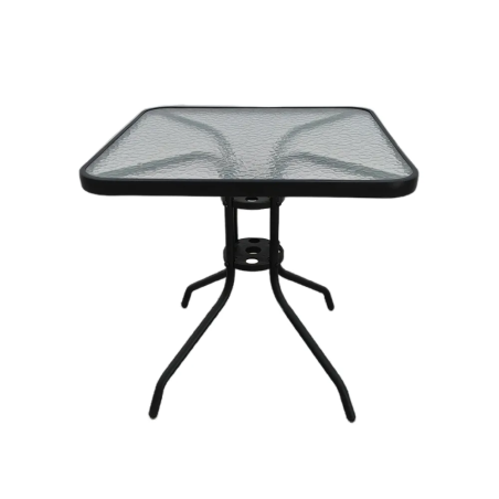 Stół kwadratowy 70x70 T22 szklany z czarną ramą