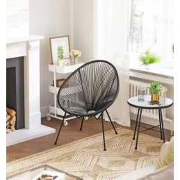 Zestaw mebli ogrodowych Acapulco 2 krzesła + stolik czarny