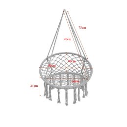 Krzesło Brazylijskie fotel wiszący Magia Wypoczynku w Stylu Boho  B-3101C SZARY