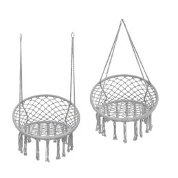 Krzesło Brazylijskie fotel wiszący Magia Wypoczynku w Stylu Boho  B-3101C SZARY