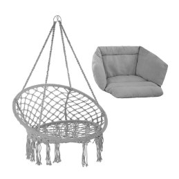 Krzesło Brazylijskie fotel wiszący Magia Wypoczynku w Stylu Boho  B-3101C SZARY