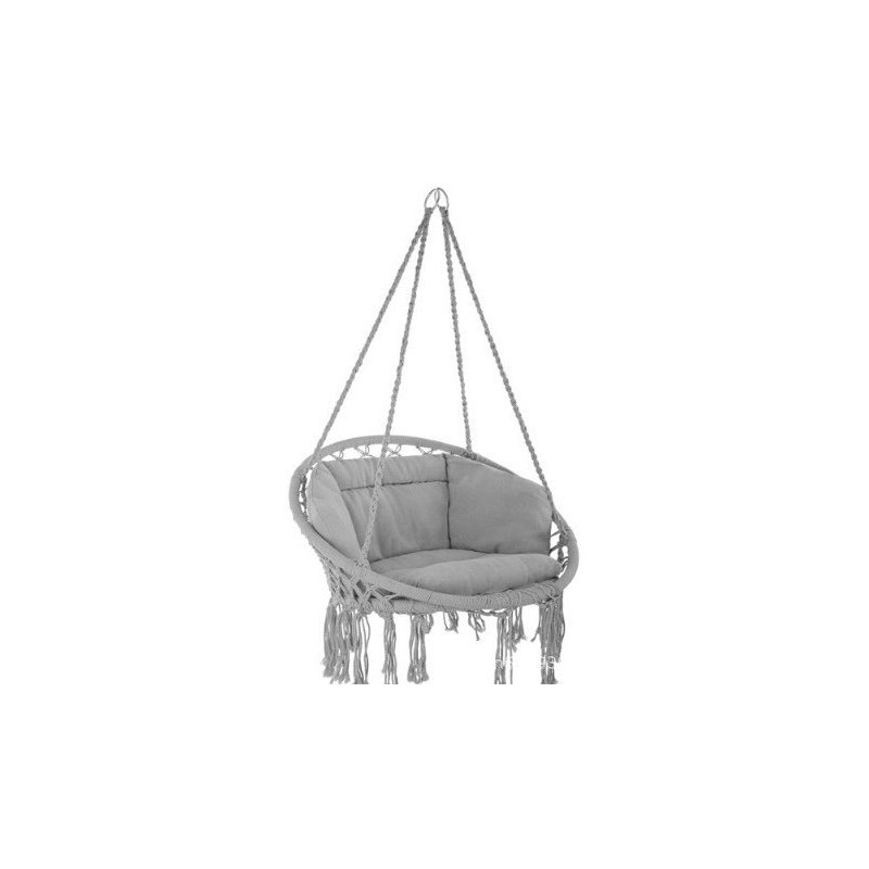 Krzesło Brazylijskie fotel wiszący Magia Wypoczynku w Stylu Boho  B-3101C SZARY