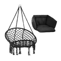 Krzesło Brazylijskie fotel wiszący Magia Wypoczynku w Stylu Boho  B-3101C Czarny