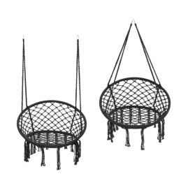 Krzesło Brazylijskie fotel wiszący Magia Wypoczynku w Stylu Boho  B-3101C Czarny
