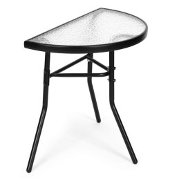 Zestaw Balkonowy CT191 2+1  Półokrągły Stolik ze Szkła + 2 Składane Krzesła Kompaktowy i  Nowoczesny