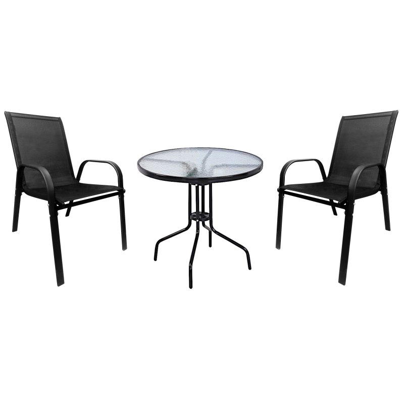 Zestaw mebli ogrodowych stolik BERGAMO FI70 + 2 krzesła PATIO do ogrodu na balkon
