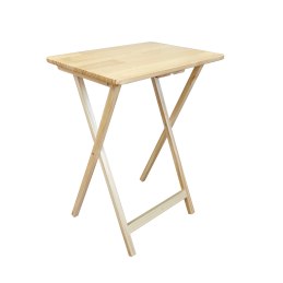 Składany stolik drewniany na laptopa i przekąski – idealny na balkon i do ogrodu