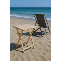 Składany stolik drewniany na laptopa i przekąski – idealny na balkon i do ogrodu