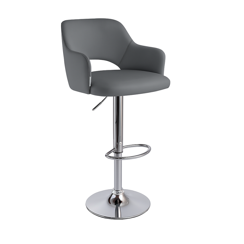 Hoker JULA velvet szary, noga chrom BL14