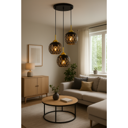 Lampa sufitowa loft AT16-3SZ-Black – elegancka i industrialna