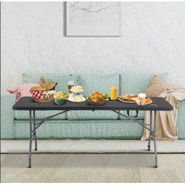 Składany zestaw stół i 8 krzeseł czarny – idealny na eventy i przyjęcia