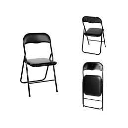 Składany zestaw stół i 8 krzeseł C - 9281 czarny – idealny na eventy i przyjęcia