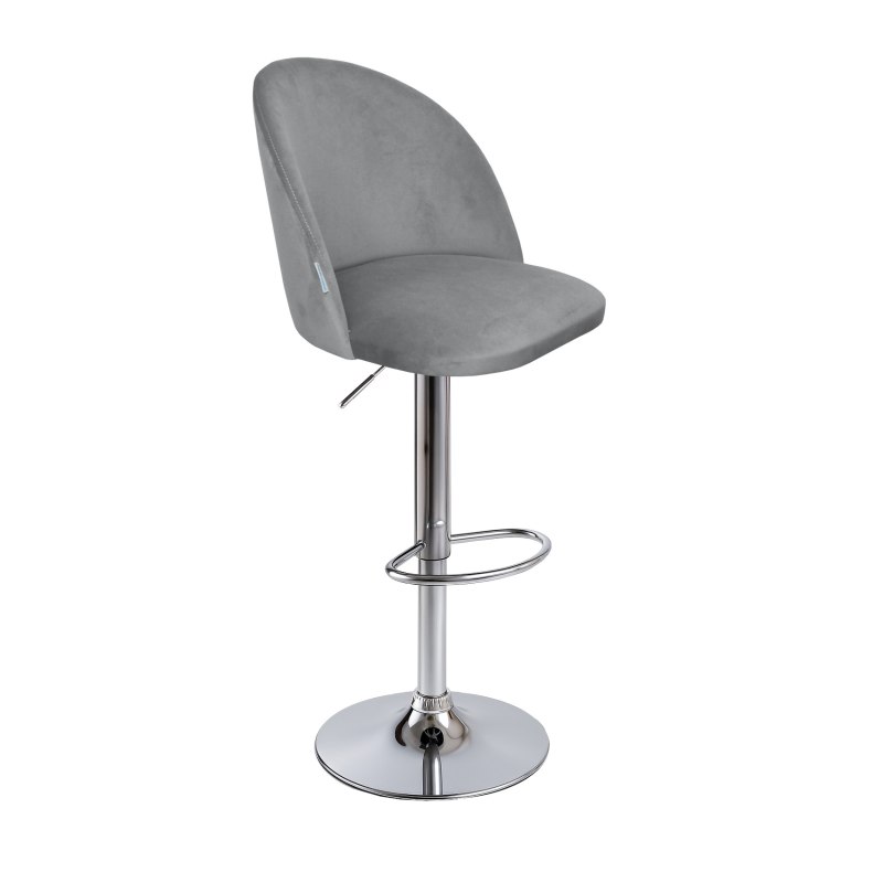 Hoker barowy SILVER velvet chrom MG17 — szary