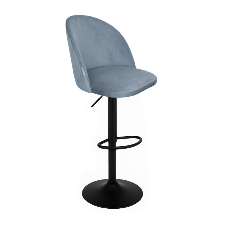 Hoker SILVER velvet szary-błękit, czarna noga BL06