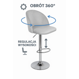 Hoker krzesło barowe obrotowe SILVER noga czarna MG31