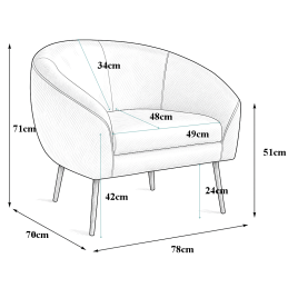 Fotel SYDNEY nogi czarne MG02