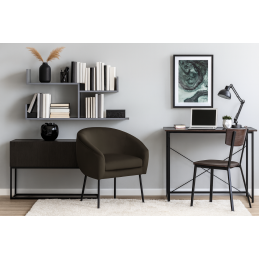 Fotel SYDNEY nogi czarne MG05 - brązowy velvet