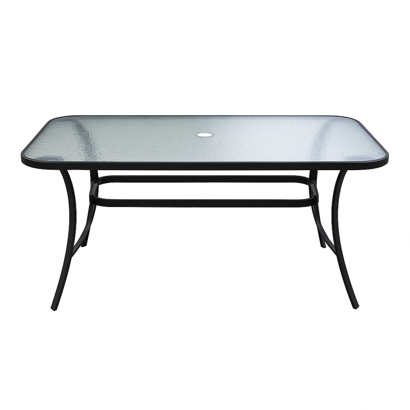 Stół stolik prostokątny T25 120x80 szklany metal na balkon taras do ogrodu