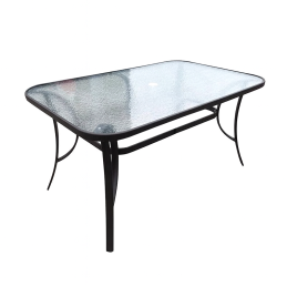 Zestaw mebli ogrodowych stół szklany T25 prostokątny 120x80+ 4 krzesła PATIO do ogrodu na balkon