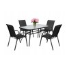 Zestaw mebli ogrodowych stół szklany T25 prostokątny 120x70+ 4 krzesła PATIO do ogrodu na balkon