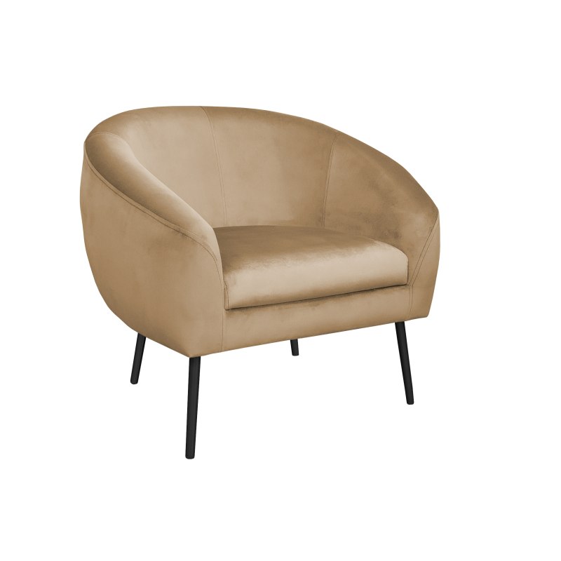 Fotel SYDNEY nogi czarne MG06 - velvet, jasny brąz
