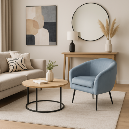 Fotel SYDNEY nogi złote BL06 velvet szary błękit