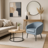 Fotel SYDNEY nogi złote BL06 velvet szary błękit