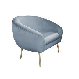 Fotel SYDNEY nogi złote BL06 velvet szary błękit