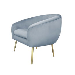 Fotel SYDNEY nogi złote BL06 velvet szary błękit