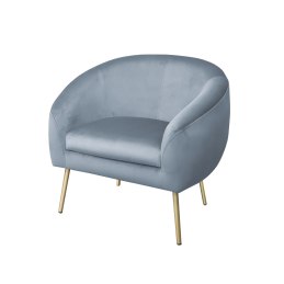 Fotel SYDNEY nogi złote BL06 velvet szary błękit