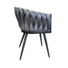Krzesło ROSA plecione welur czarne nogi BL14 – elegancja
