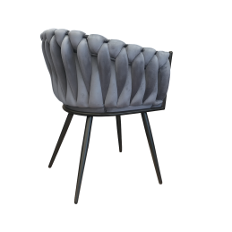 Krzesło ROSA plecione welur czarne nogi BL14 – elegancja