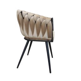 Krzesło ROSA plecione welur czarne nogi MG06 – stylowe