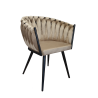 Krzesło ROSA plecione welur czarne nogi MG06 – stylowe