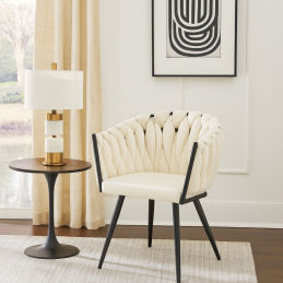 Krzesło ROSA plecione welur czarne nogi MG50 – styl