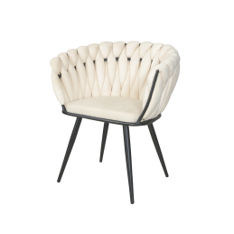 Krzesło ROSA plecione welur czarne nogi MG50 – styl