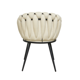 Krzesło ROSA plecione welur czarne nogi MG50 – styl