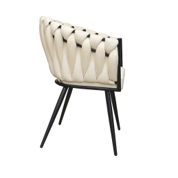 Krzesło ROSA plecione welur czarne nogi MG50 – styl