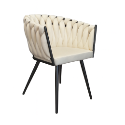 Krzesło ROSA plecione welur czarne nogi MG50 – styl