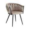 Krzesło ROSA plecione welur czarne nogi MG06 – stylowe