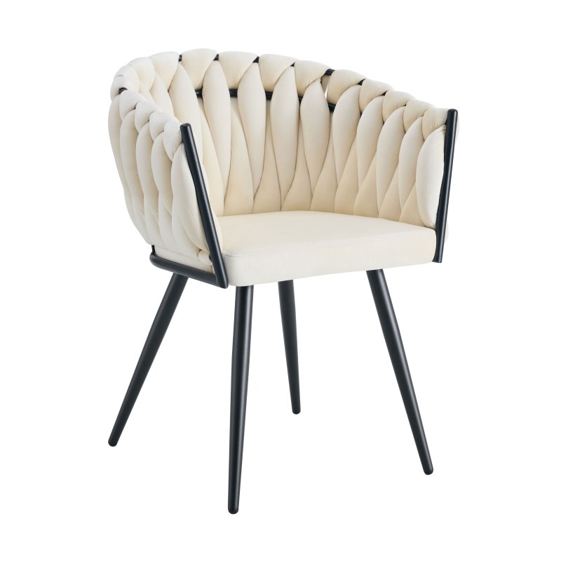 Krzesło ROSA plecione welur czarne nogi MG50 – styl